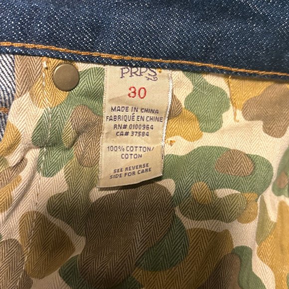 PRPS Indigo Selvedge Denim Button Fly Straight Leg - Picture 11 of 12